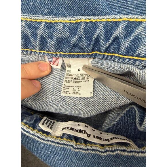 American Apparel Denim Button-Front Mini Skirt Size Small - Picture 3 of 6